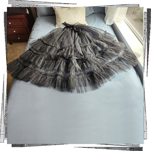 Anthropologie Black Strapless Tulle Dress - Picture 10 of 10